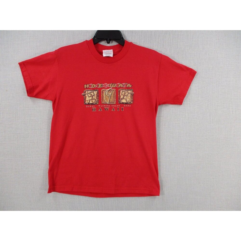 Hanes Heavyweight Hawaii T-Shirt Red‎ L (14-16) Cotton/Polyester